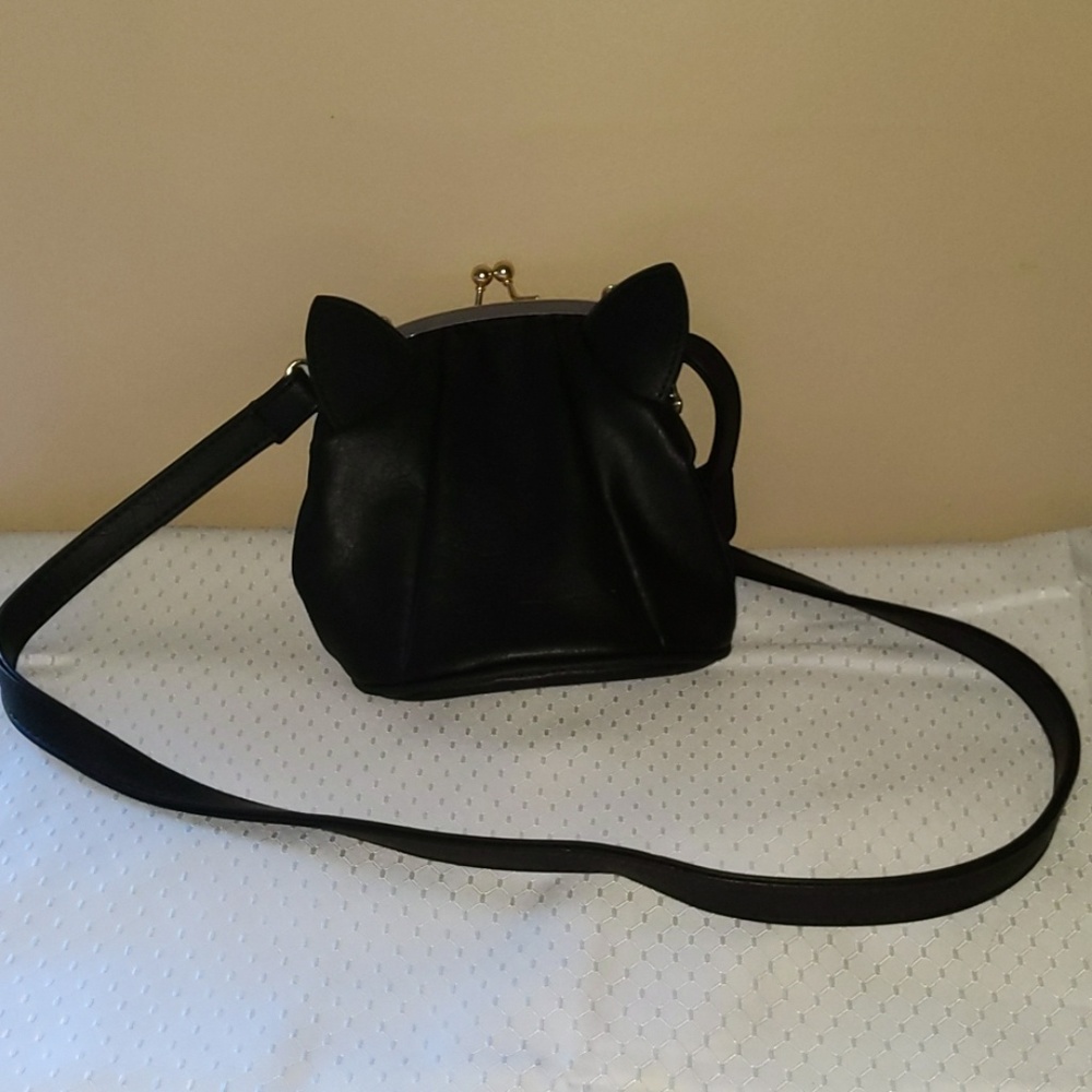 Meowingtons Black Cat Shoulder Purse - Picture 2 of 4